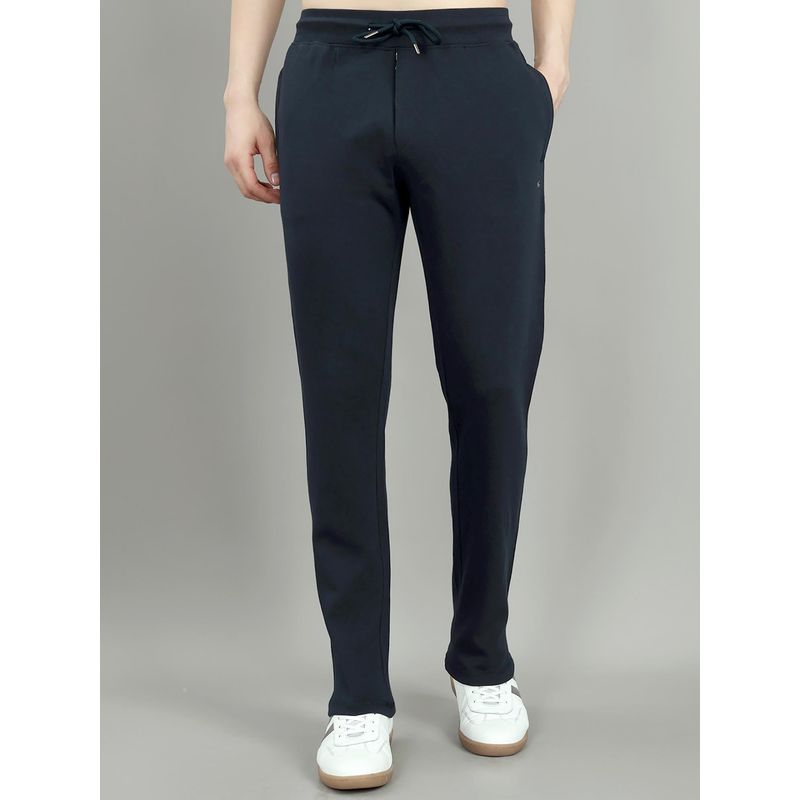 Monte Carlo Men Regular Fit Plain Lower Trackpants Navy Blue (XL)
