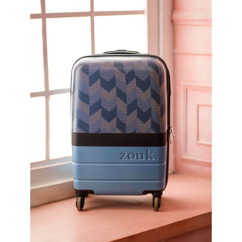 Zouk Himachal Chevron Blue Raahi Trolley Bag (S)