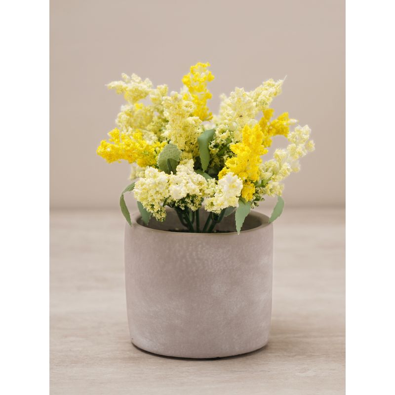 Pure Home + Living Yellow Faux Lavender Plant with Cement Pot Buy Pure Home + Living Yellow