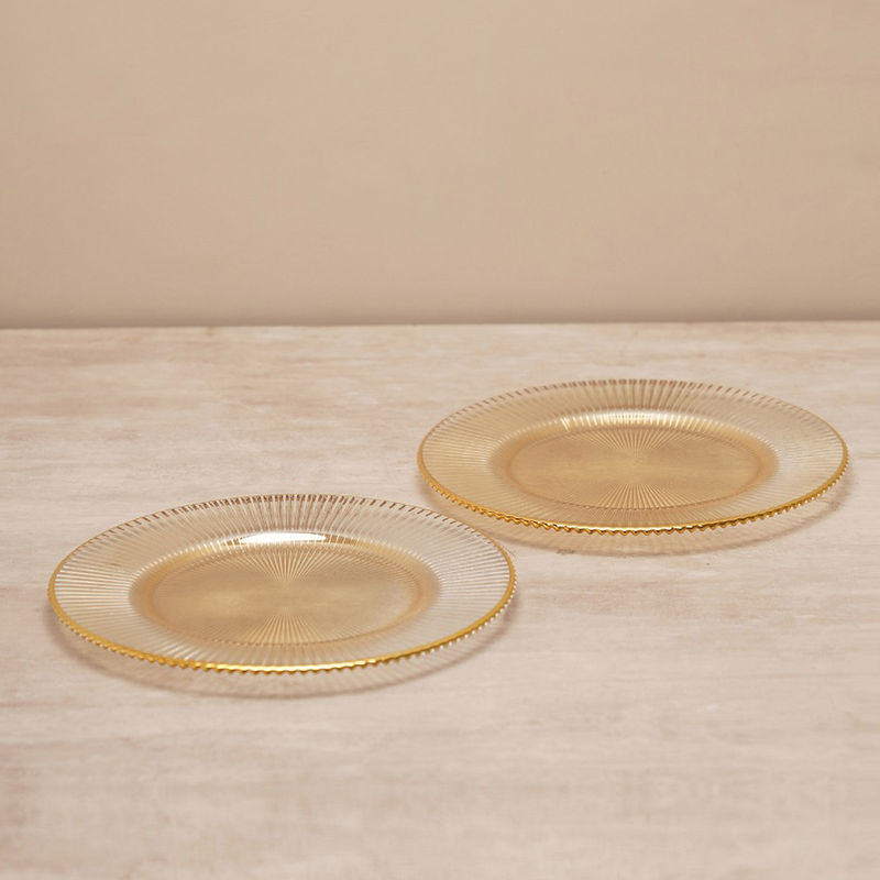 Pure Home + Living Gold Radial Glass Dessert Plates Buy Pure Home