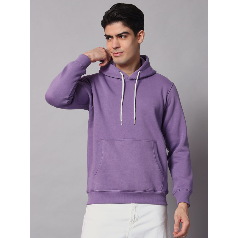Obaan Mens Purple Solid Hoodie (M)
