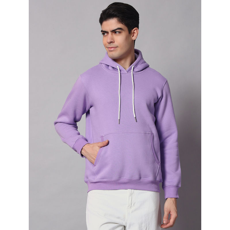 Obaan Mens Lavender Solid Hoodie (M)