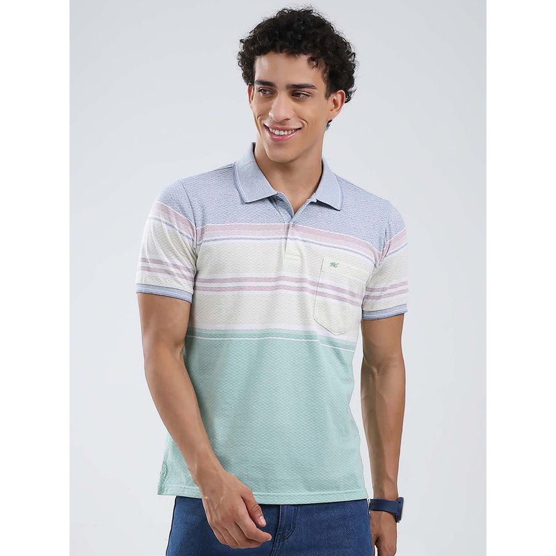 Monte Carlo Men Multi-Color Collar Neck Polo T-Shirt (2XL)