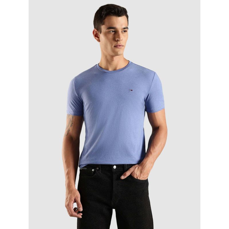 Tommy Hilfiger Solid Slim Fit Cotton T-Shirt - Blue (XS)