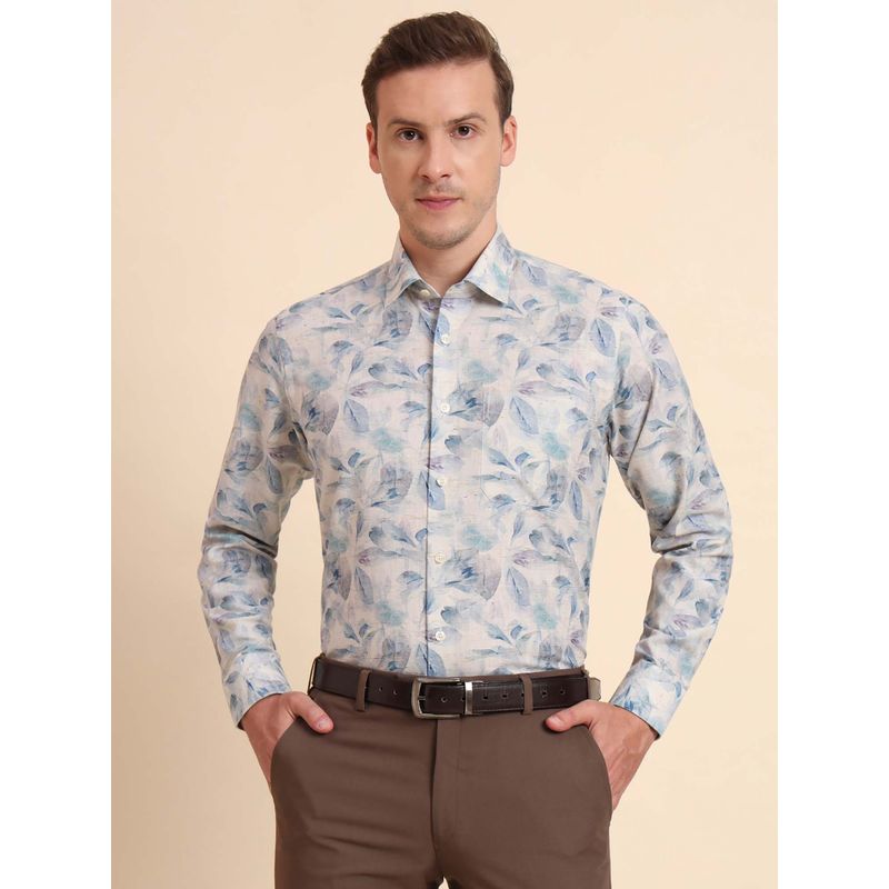 JadeBlue Blue Printed Formal Shirt (38)