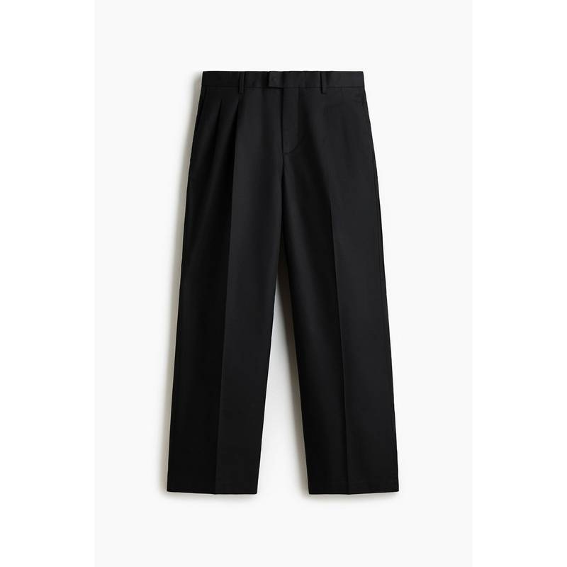 H&M Men Black Loose Fit Tailored Trousers 36R