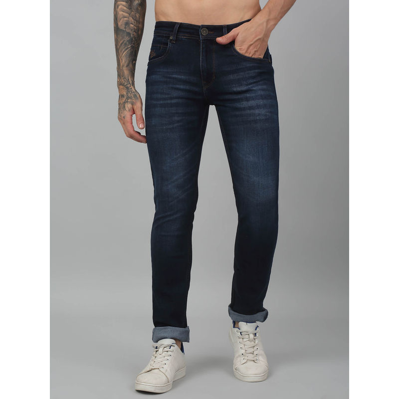 Cantabil Men Blue Solid Stretchable Jeans (30)