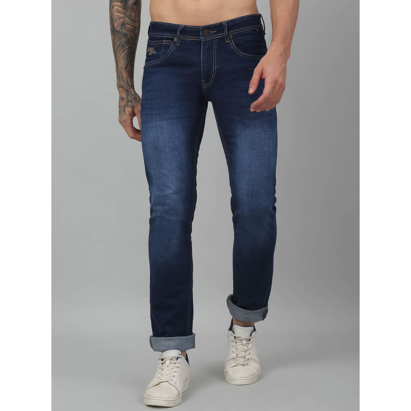 Cantabil Men Blue Solid Stretchable Jeans (30)