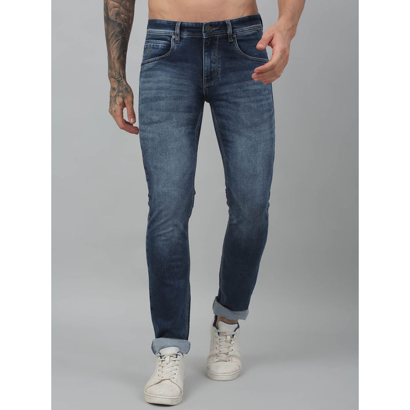 Cantabil Men Blue Solid Stretchable Jeans (30)