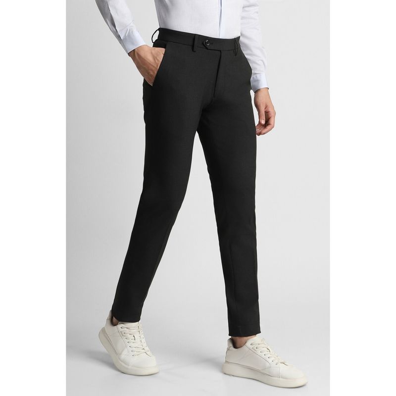 Peter England Men Black Solid Super Slim Fit Trouser (30)