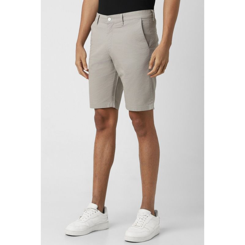 Van Heusen Men Grey Textured Casual Shorts (32)