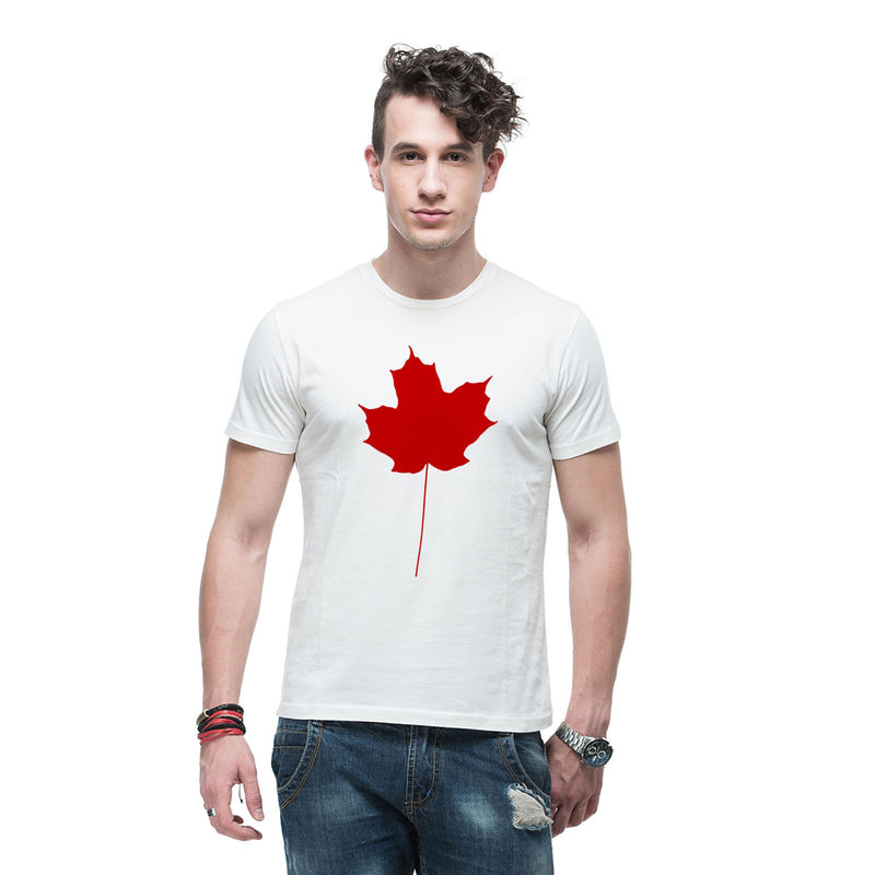 THREADCURRY Canada Creative Graphic Printed T-Shirt for Men (S)