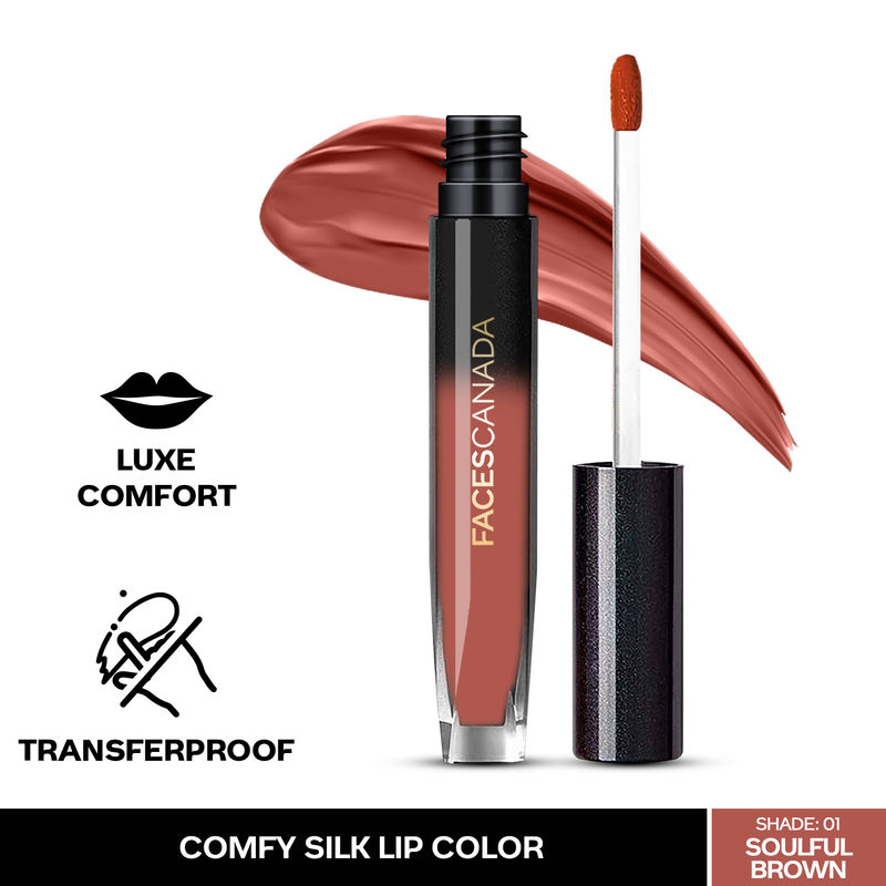 Faces Canada Comfy Silk Liquid Lip Color - Soulful Brown 01