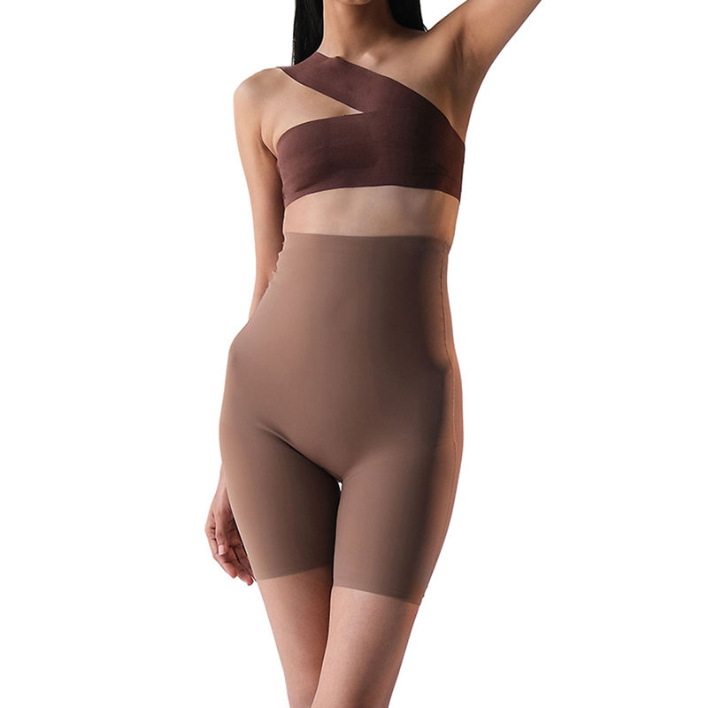 ButtChique Shorty Core Brown Shapewear Thigh Sculpting- Butt-Lift & Back Support (M)(M)