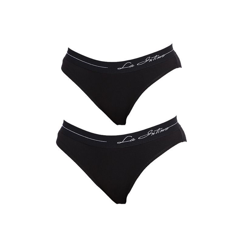La Intimo Dulce Candy Brief Panty - Black (Pack of 2) (2XL)