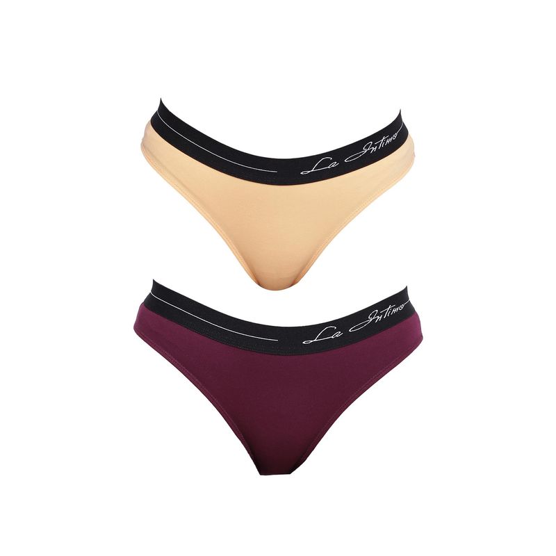 La Intimo Dulce Candy Brief Panty - Multi-Color (Pack of 2) (L)