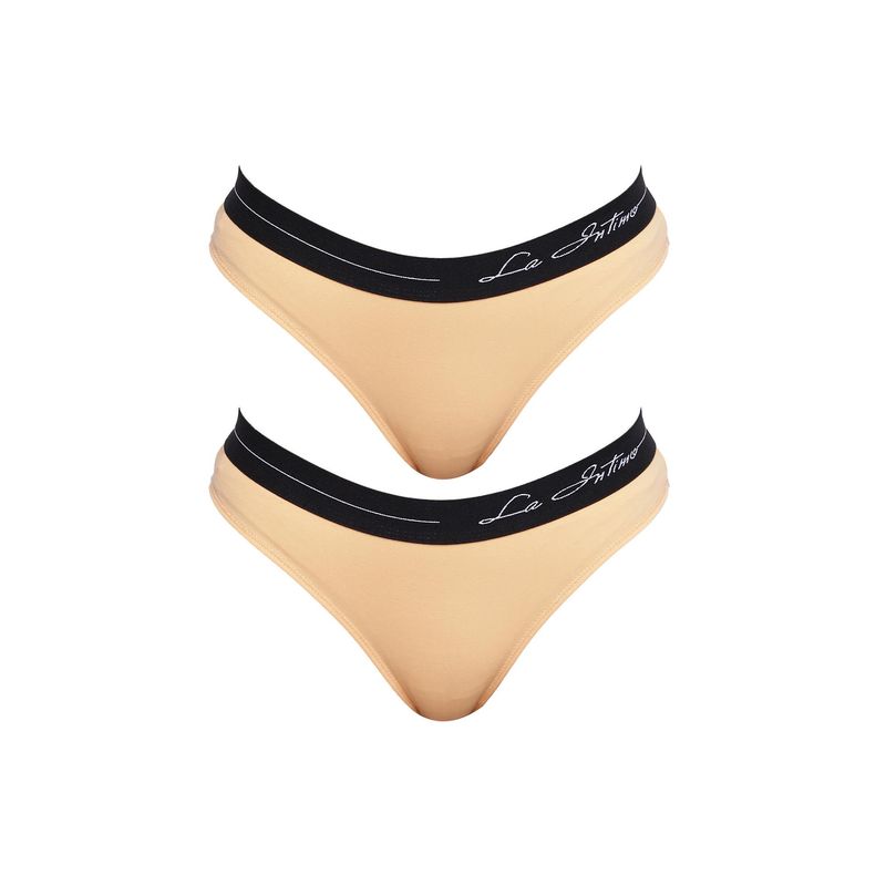 La Intimo Dulce Candy Brief Panty - Beige (Pack of 2) (2XL)