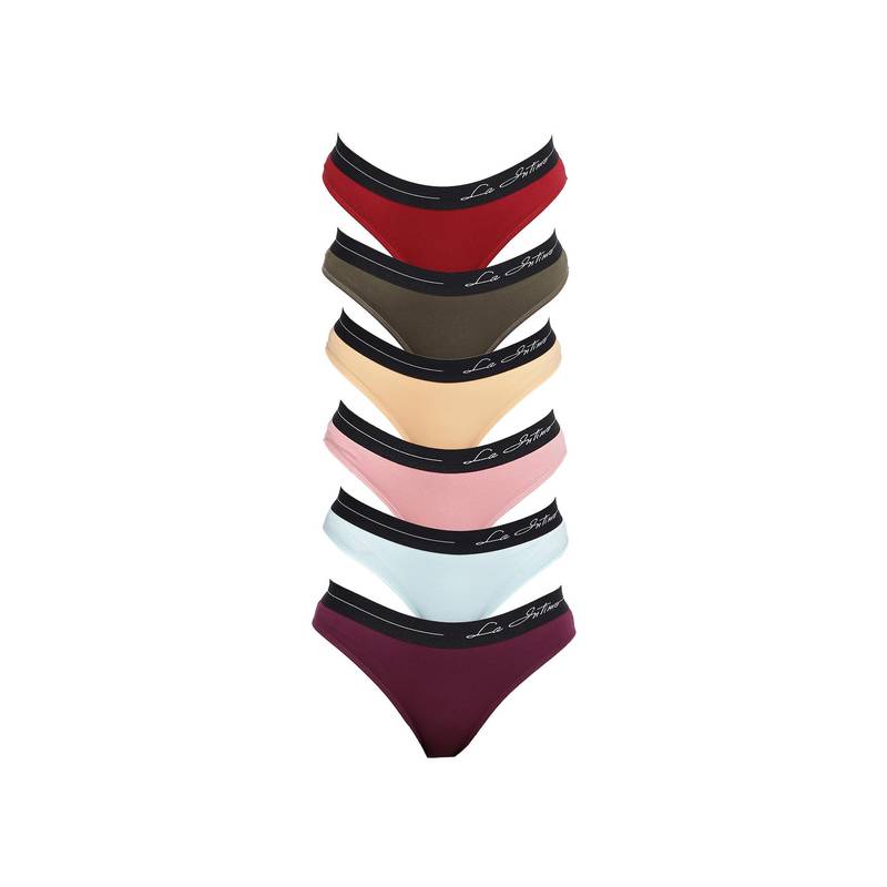 La Intimo Dulce Candy Brief Panty - Multi-Color (Pack of 6) (2XL)