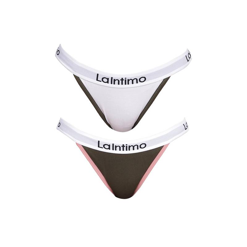 La Intimo Moda Fashionable Brief Panty - Multi-Color (Pack of 2) (S)