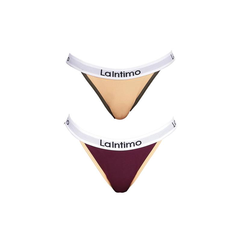 La Intimo Moda Fashionable Brief Panty - Multi-Color (Pack of 2) (S)