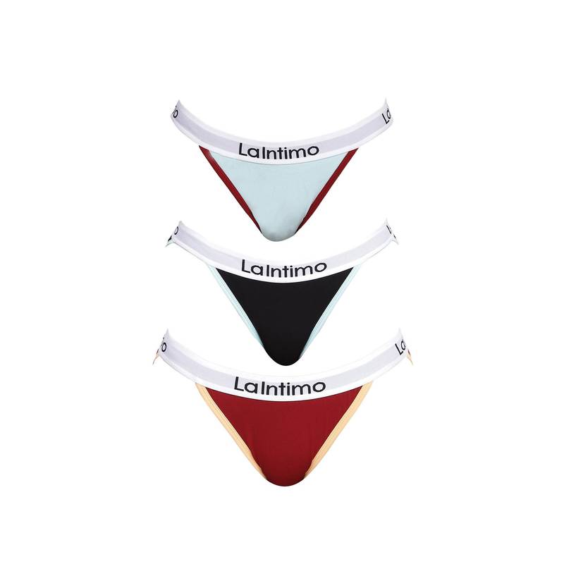 La Intimo Moda Fashionable Brief Panty - Multi-Color (Pack of 3) (S)