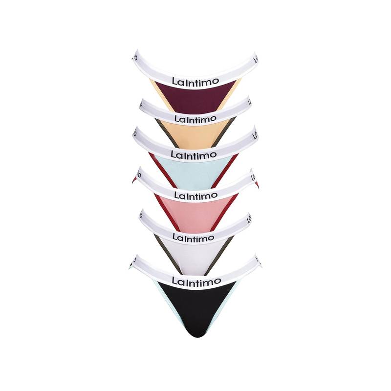 La Intimo Moda Fashionable Brief Panty - Multi-Color (Pack of 6) (XS)
