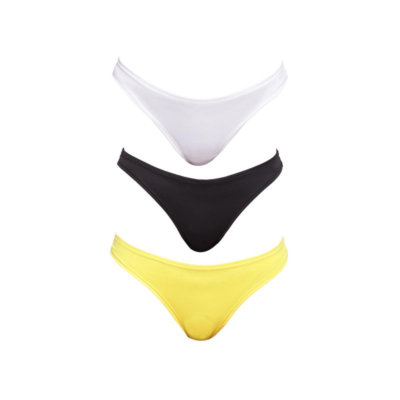 La Intimo Spiffy Semi Seamless Thongs - Multi-Color (Pack of 3) (2XL)