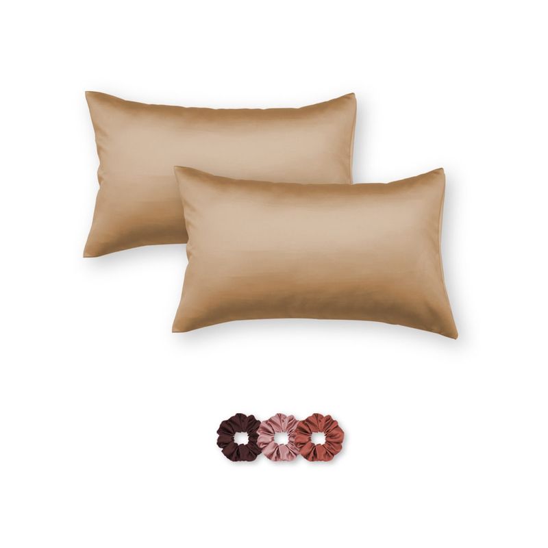 Buy SEEVO Gold Satin Pillow Covers 17 x 27 Inches Online