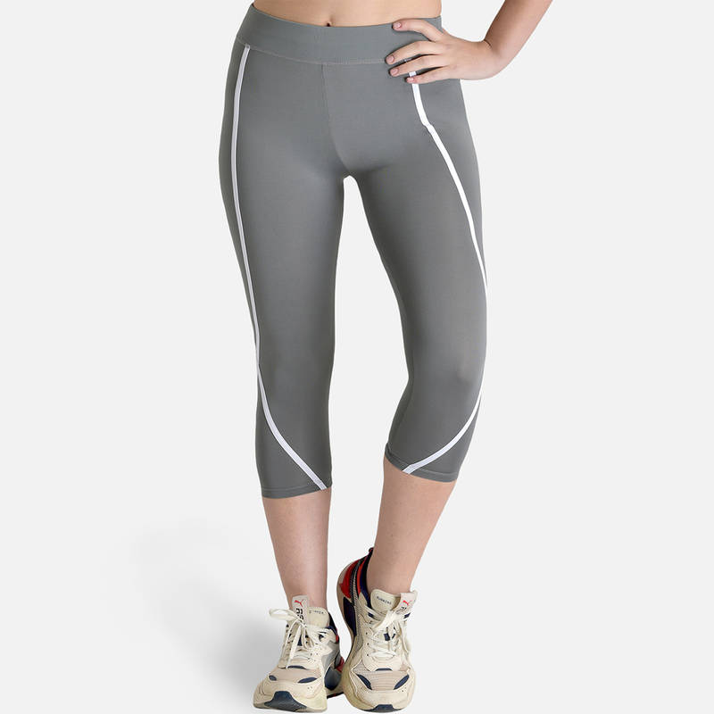 Makclan Curvy Capri Sports Legging - Grey (L)