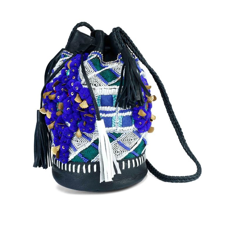 CORIOS Women's Bohemian Canvas Tote Bag - Ethnic Print Crossbody Shoulder Bag With Tassels
