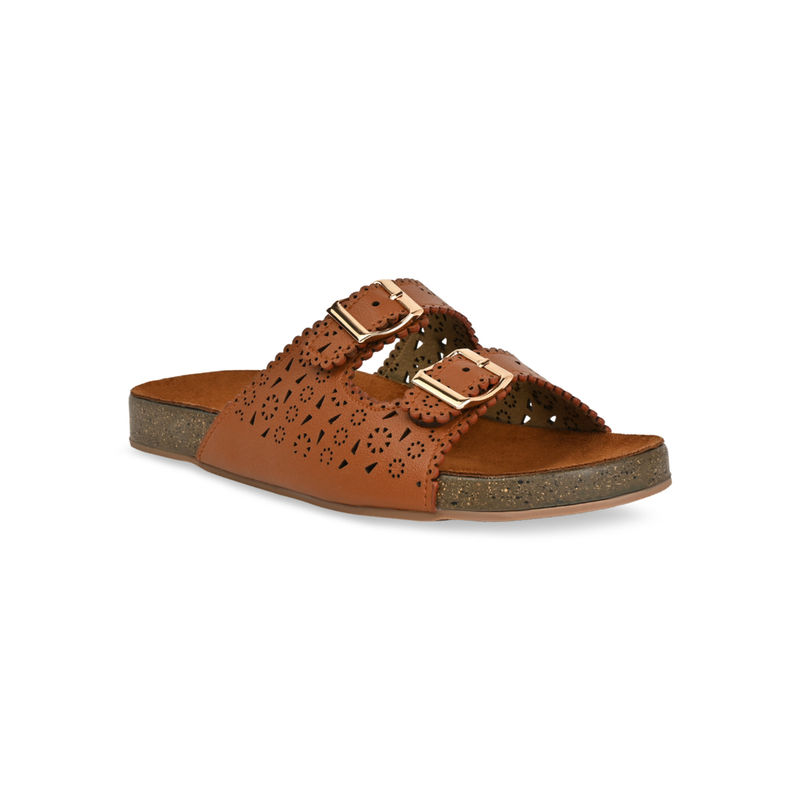 ROCIA By Regal Brown Women Casual Laser Cut Flats (EURO 36)