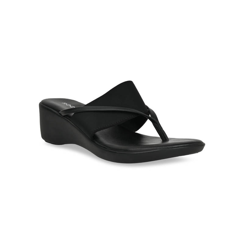 ROCIA By Regal Black Women Casual Wedges (EURO 36)