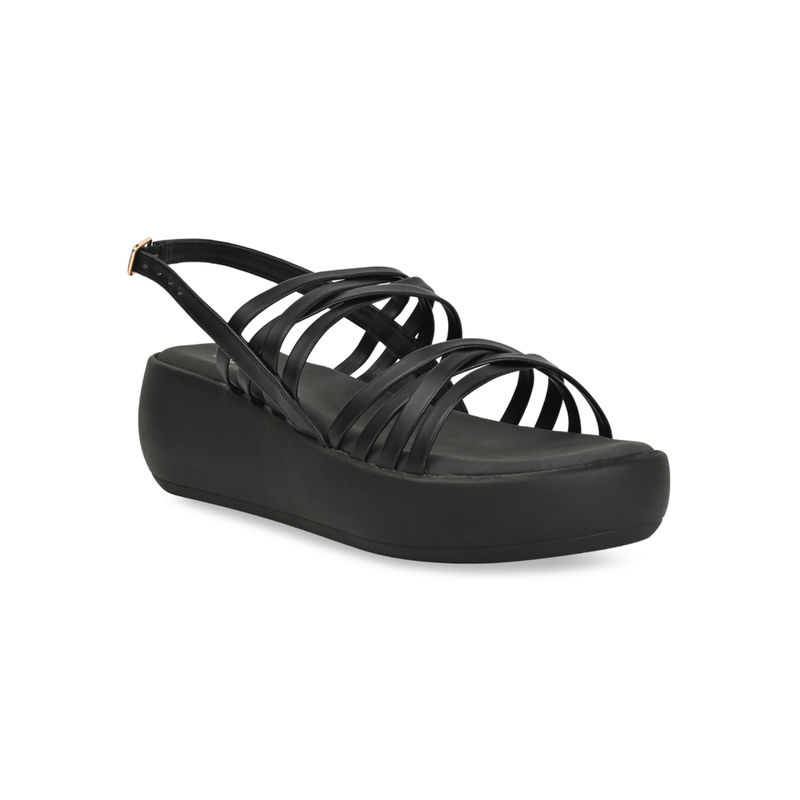 ROCIA By Regal Black Women Strappy Wedges (EURO 39)