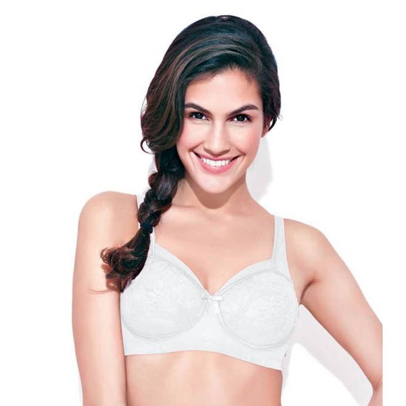 Enamor FB06 Classic Lift Full Support Bra - Non-Padded Wirefree Full Coverage - White - FB06
