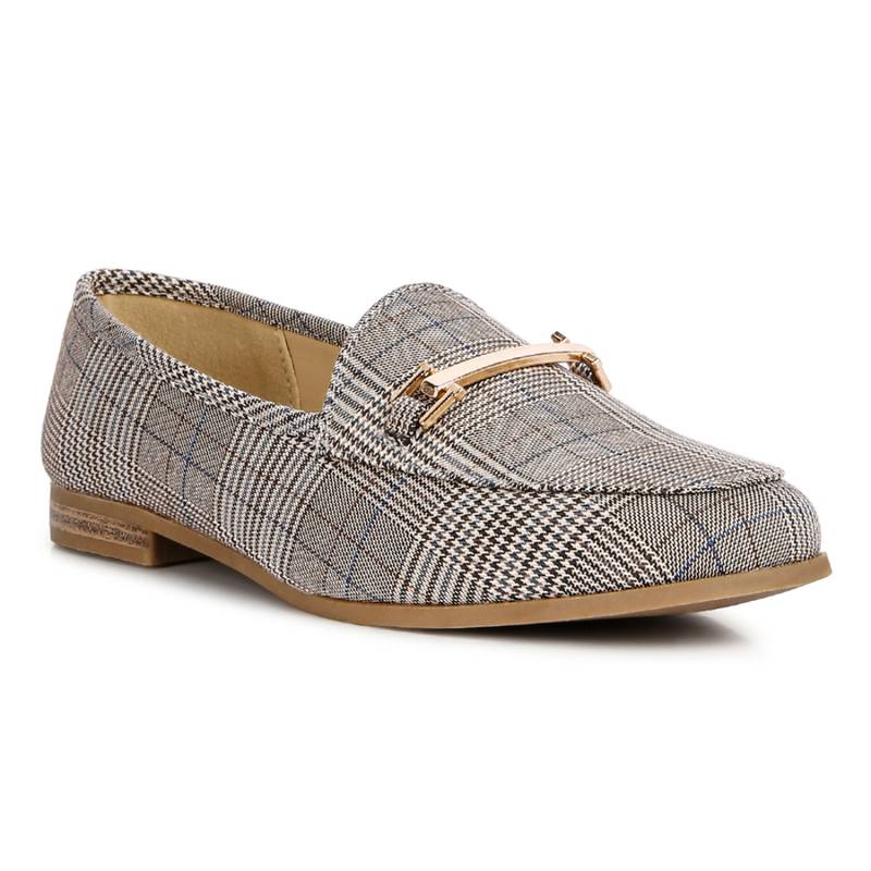 London Rag Checks Grey Loafers (EURO 36)