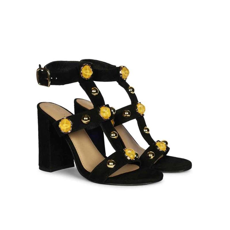 Saint G Women Black Block Heels (UK 3)