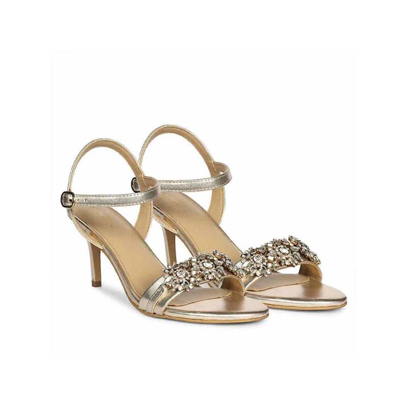 Saint G Women Gold Leather Stiletto Heels (UK 4)