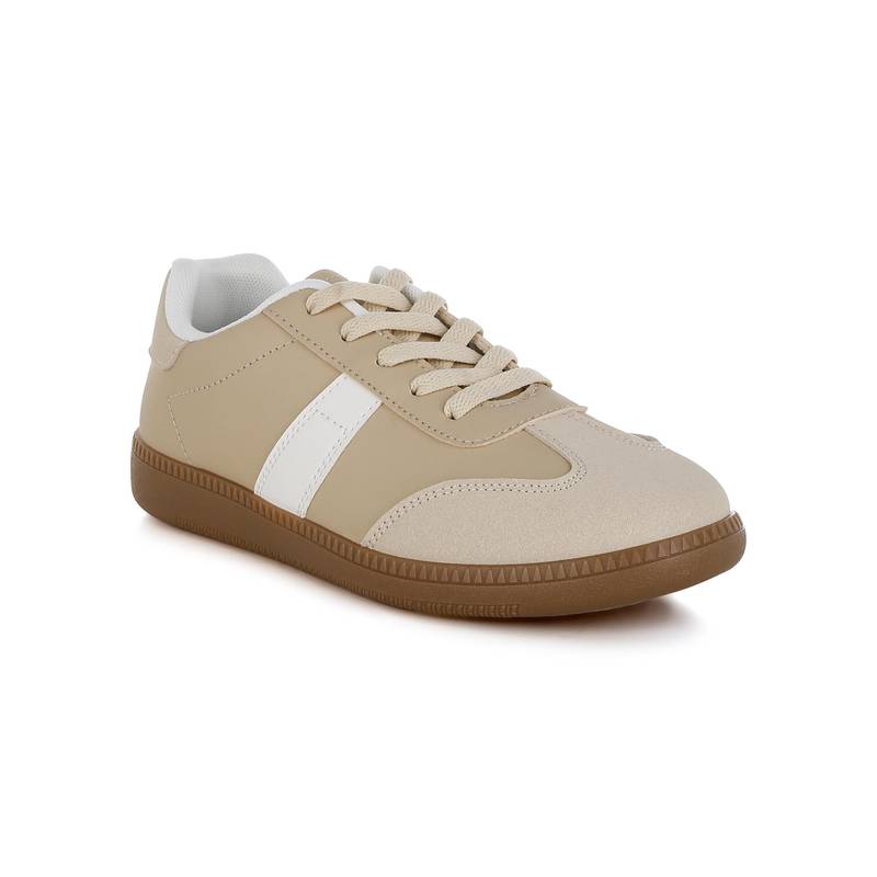 London Rag Women Beige Classic Lace-Up Sneakers (EURO 36)
