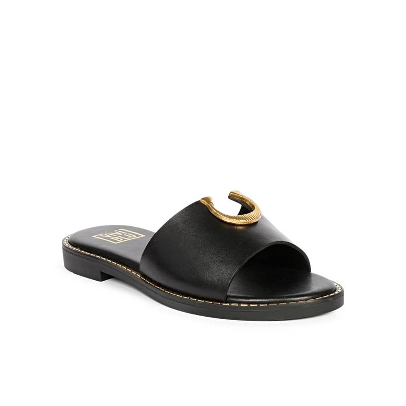 Saint G X Viviblu Black Leather Flats for Women (UK 3)