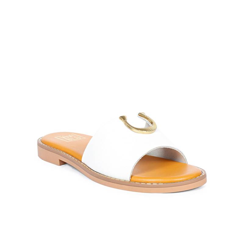 Saint G X Viviblu White Leather Flats for Women (UK 3)