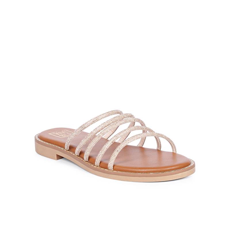 Saint G x Viviblu Rose Gold Leather Flats for Women (UK 3)