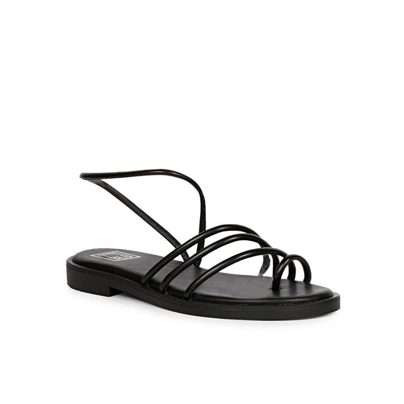 Saint G x Viviblu Black Leather Flats for Women (UK 3)