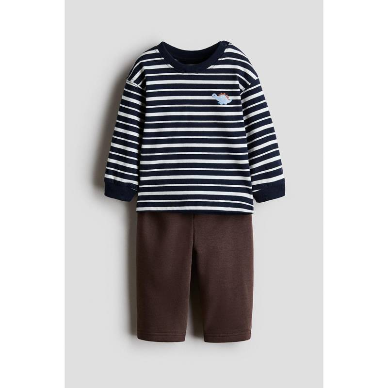 H&M Boys Blue 2-Piece T-Shirt And Trousers Set (4-6 Months)