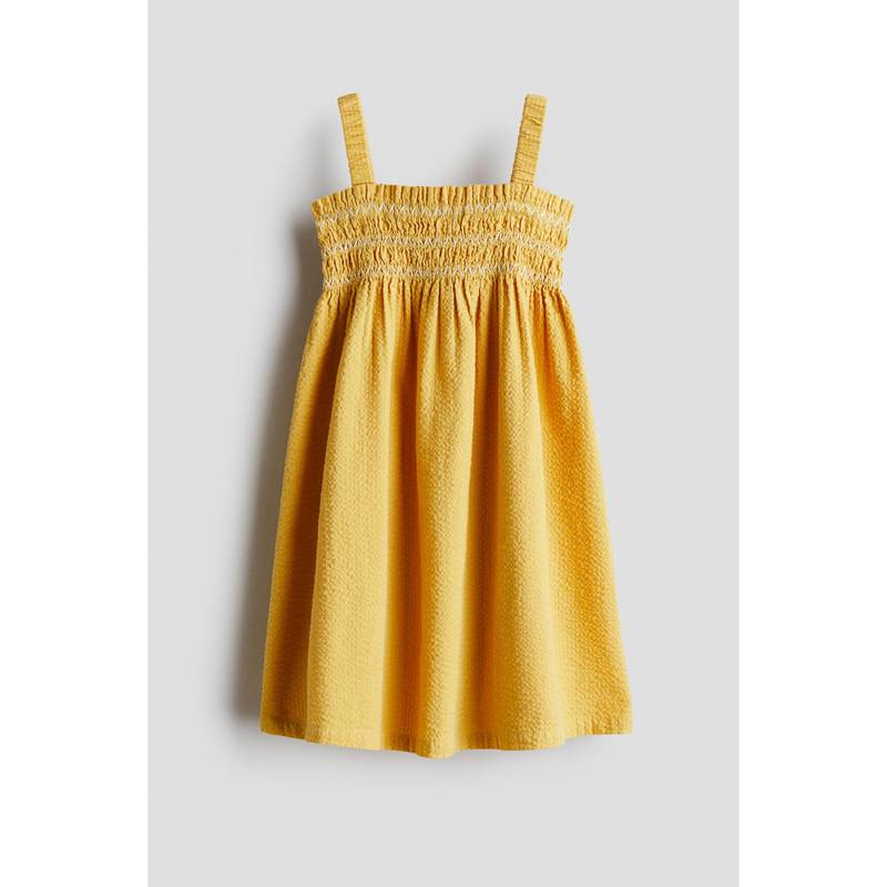 H&M Girls Yellow Smocked Strappy Dress (1.5-2 Years)