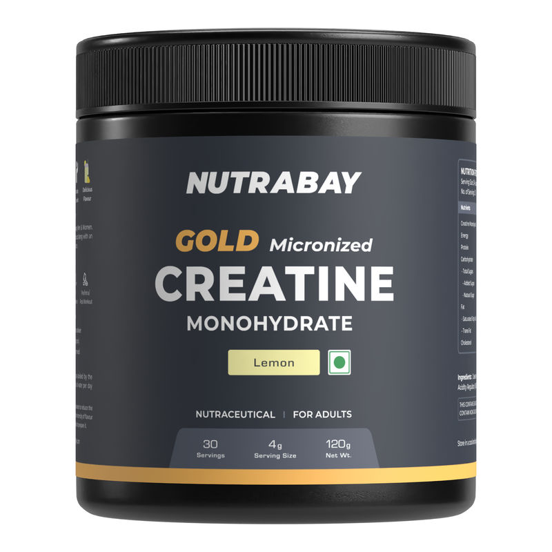 Nutrabay Gold Micronised Creatine Monohydrate Powder - Lemon