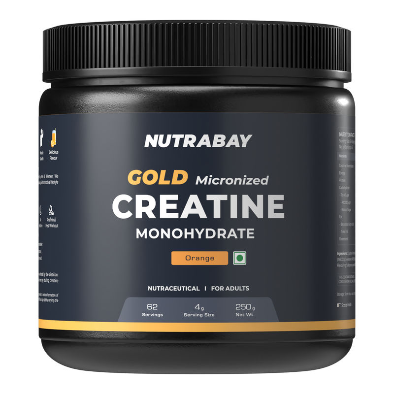 Nutrabay Gold Micronised Creatine Monohydrate Powder - Orange