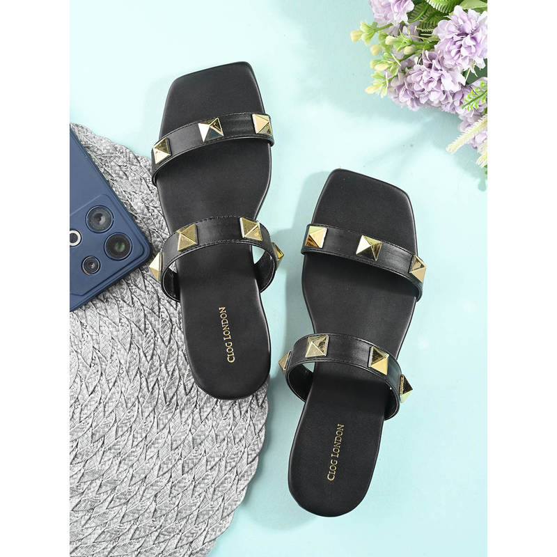 CLOG LONDON Women Black Sandals (EURO 36)
