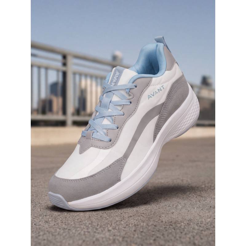 AVANT White Round Toe Pu Pair Of Running Shoes (UK 4)