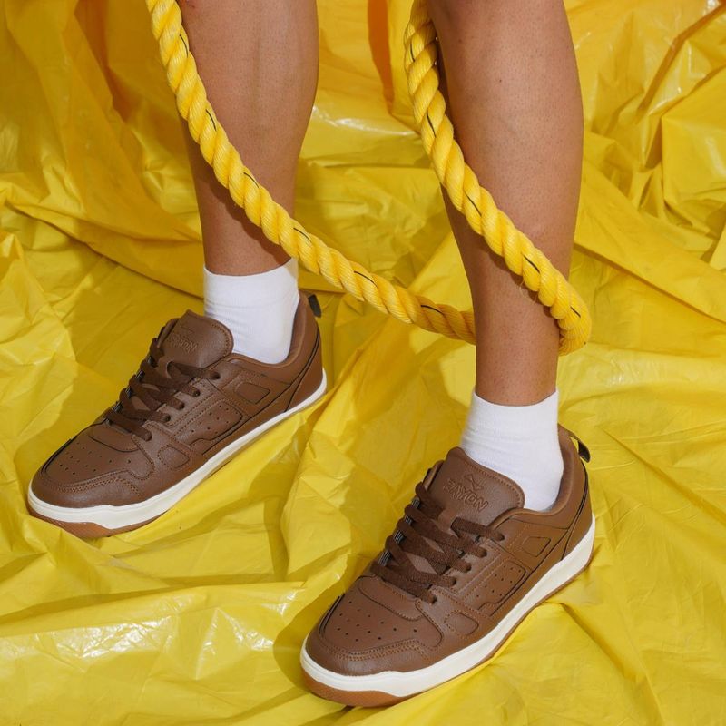 ZAYDN Club Brown White Mens Casual Sneakers (UK 6)