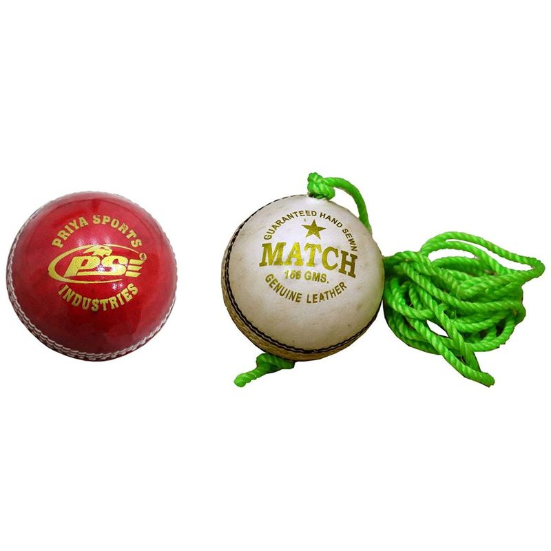 Buy PSE Sports Red Leather Cricket Ball Two Part with White Match